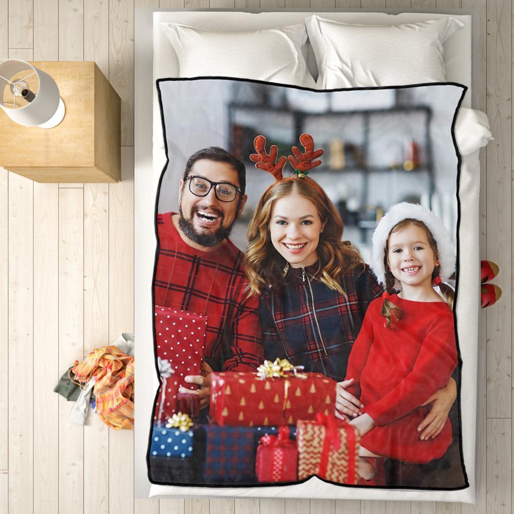 Personalized Fleece Blanket with Photo of Family Festival