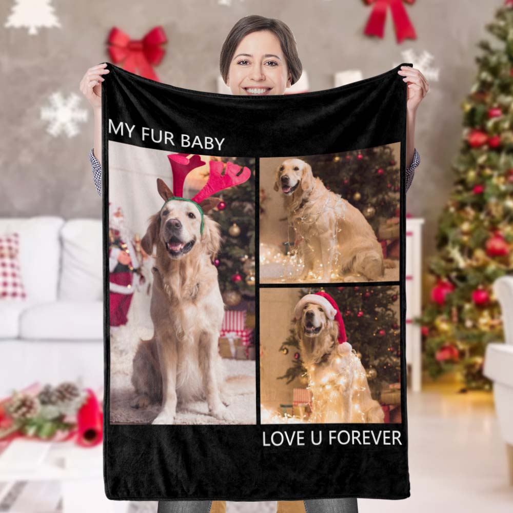 Christmas Gifts Custom Photo Blankets Personalized Pets Photo Fleece Blanket Custom Dogs Blankets