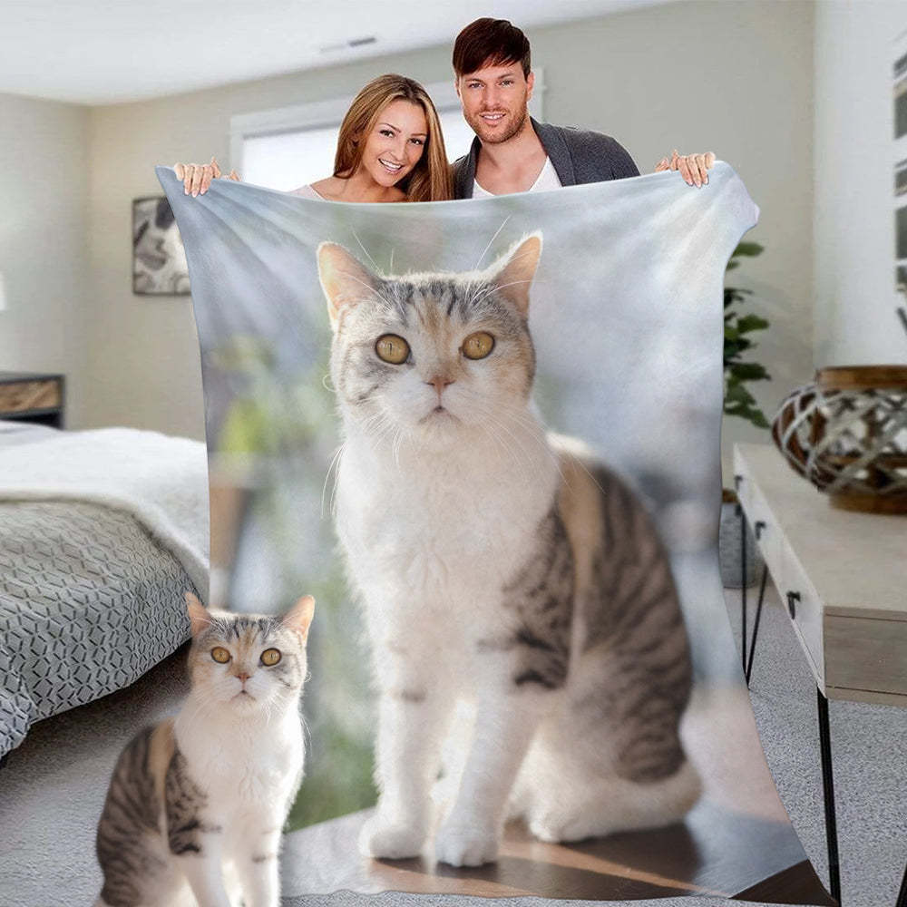 Personalized Pets Cats Photo Fleece Blanket