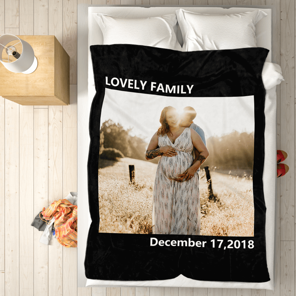 Famliy Love Custom Fleece Photo Blanket