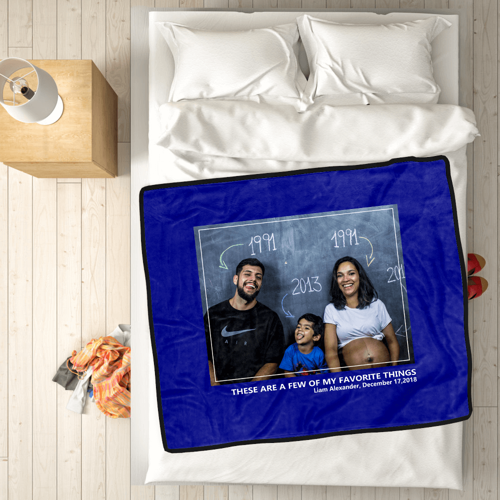 Family Love Personalized Fleece Photo Blanket