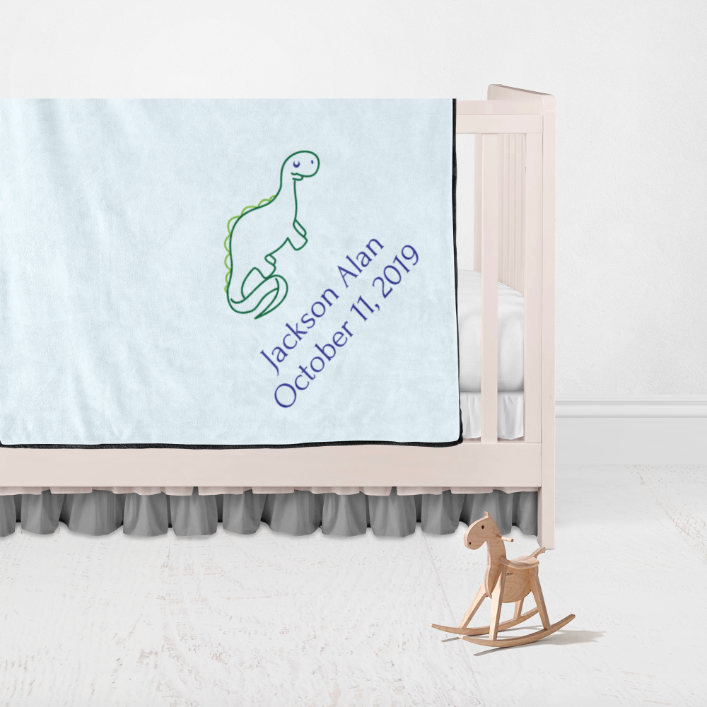 Children Name and Birth Date Personalized Blanket-Dinosaur
