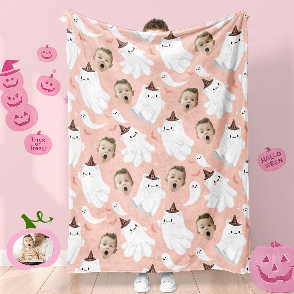 Custom Photo Blanket Halloween Decorative Hat Ghost Blanket For Kids - Yourphotoblanket