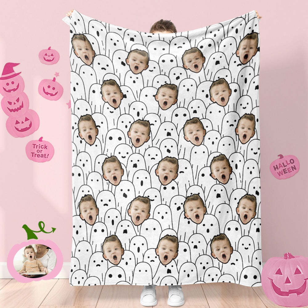 Custom Photo Blanket Halloween Decorative Numerous Ghost Blanket For Kids - Yourphotoblanket
