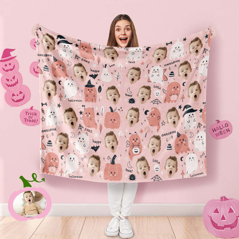 Custom Photo Blanket Halloween Decorative Multi Funny Ghost Blanket For Kids - Yourphotoblanket