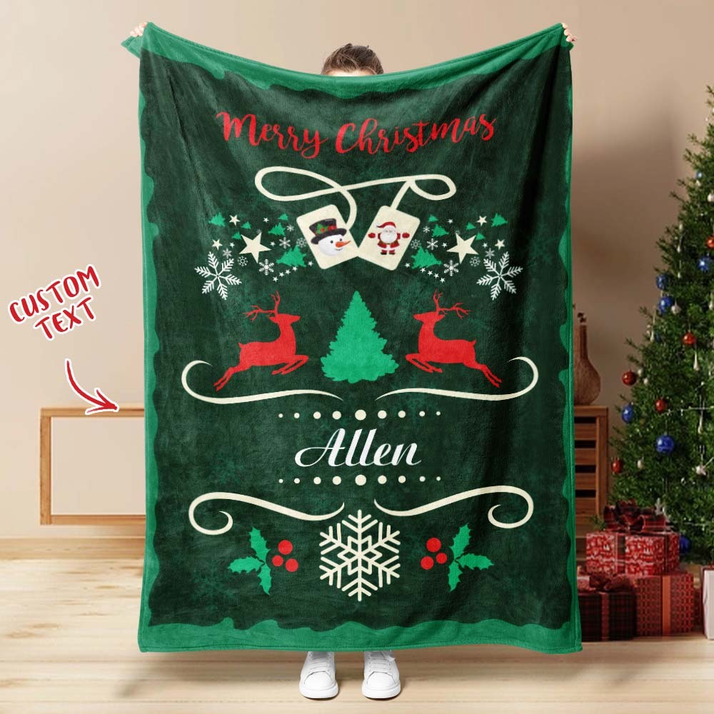 Custom Merry Christmas Text Blanket Unique Gift For Loved One - Yourphotoblanket