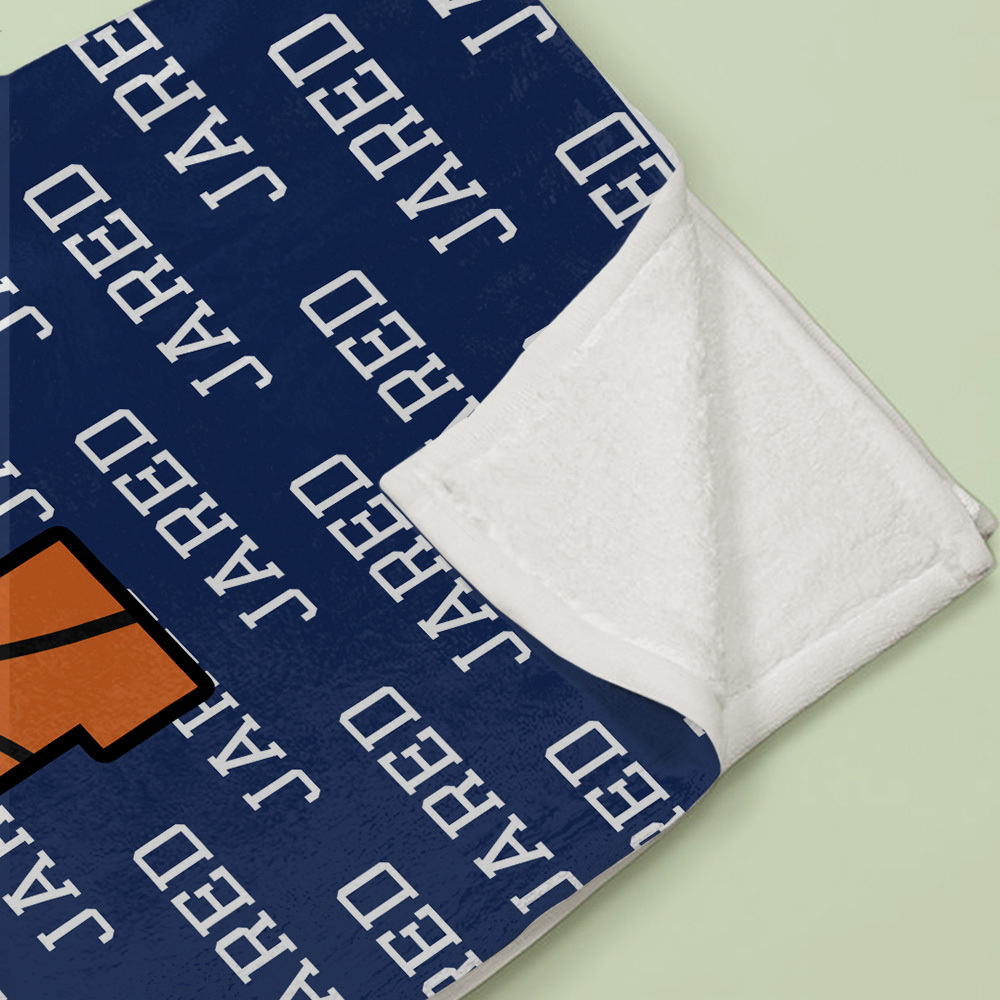Personalized Basketball Blanket with Name, Sports gift, sports blanket, stadium blanket - yourphotoblanketuk
