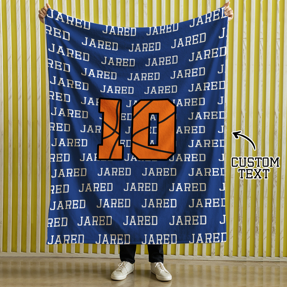 Personalized Basketball Blanket with Name, Sports gift, sports blanket, stadium blanket - yourphotoblanketuk