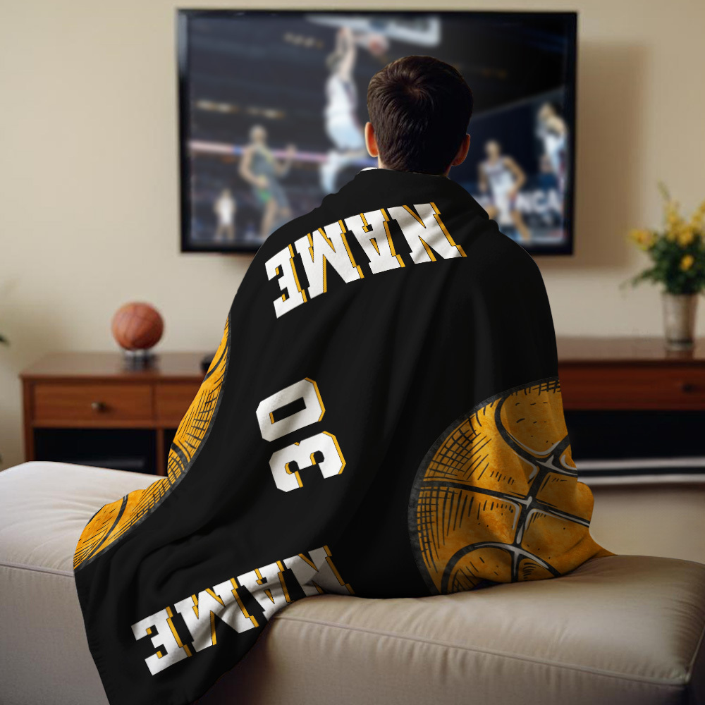 Basketball Blanket, Personalized Blankets And Throws, Basketball Sketch Design Gifts, Boys Basketball Gifts, Gifts For Boys, Son or Team - yourphotoblanketuk