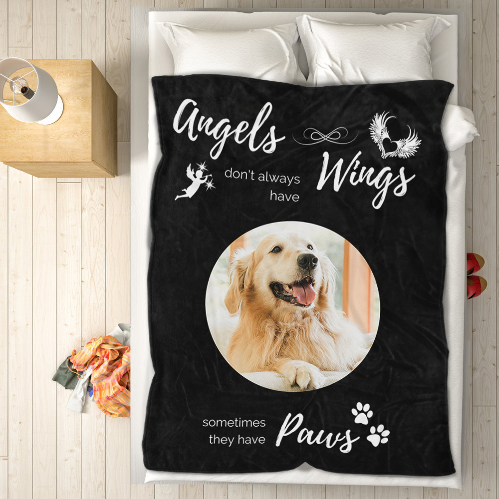 Soft & Cozy Sherpa Fleece Blanket - Angels don't always have Wings - yourphotoblanketuk