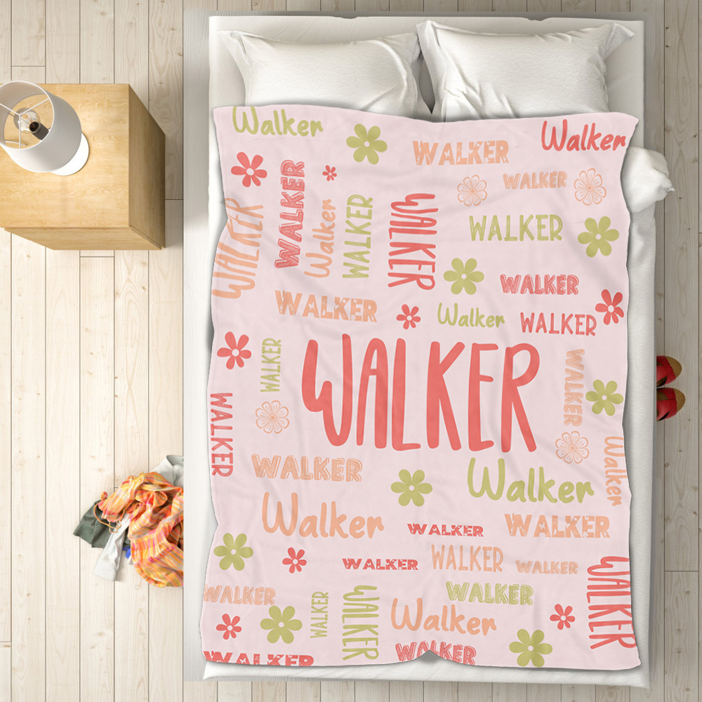 Personalized Custom Name with Heart Blankets Gifts for Lovers - yourphotoblanketuk