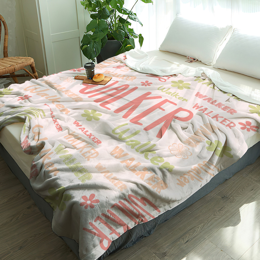 Personalized Custom Name with Heart Blankets Gifts for Lovers - yourphotoblanketuk