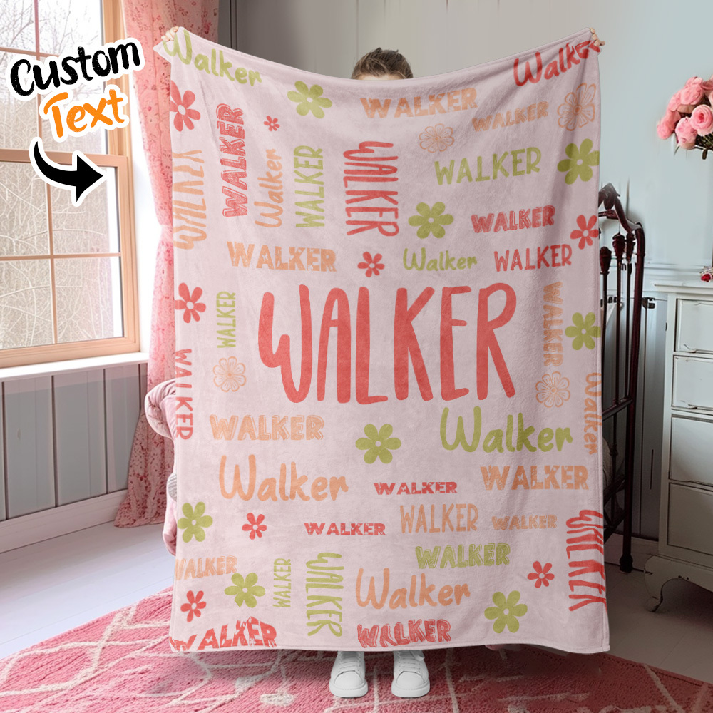 Personalized Custom Name with Heart Blankets Gifts for Lovers - yourphotoblanketuk
