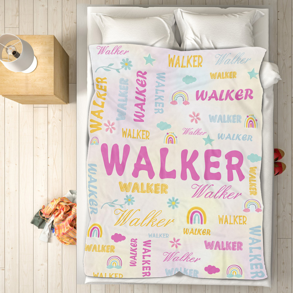 Personalized Custom Name with Heart Blankets Gifts for Lovers - yourphotoblanketuk