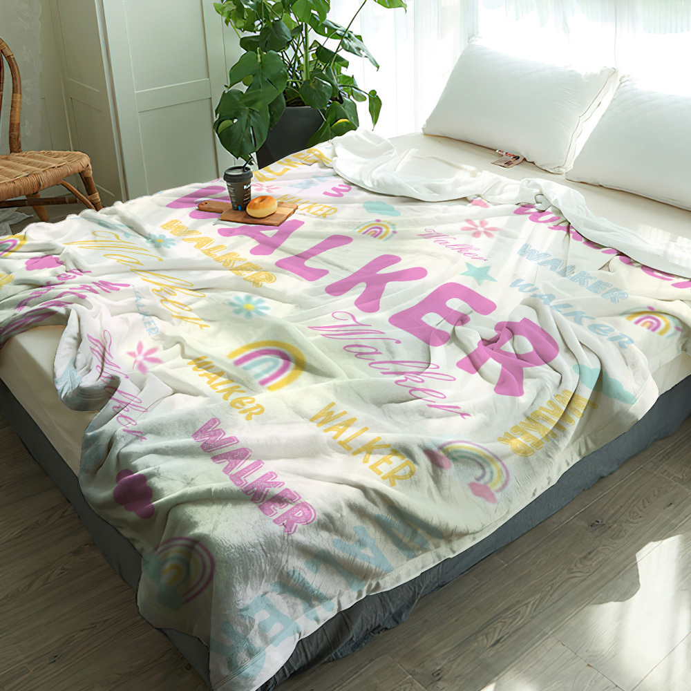 Personalized Custom Name with Heart Blankets Gifts for Lovers - yourphotoblanketuk