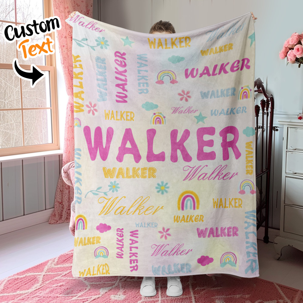 Personalized Custom Name with Heart Blankets Gifts for Lovers - yourphotoblanketuk