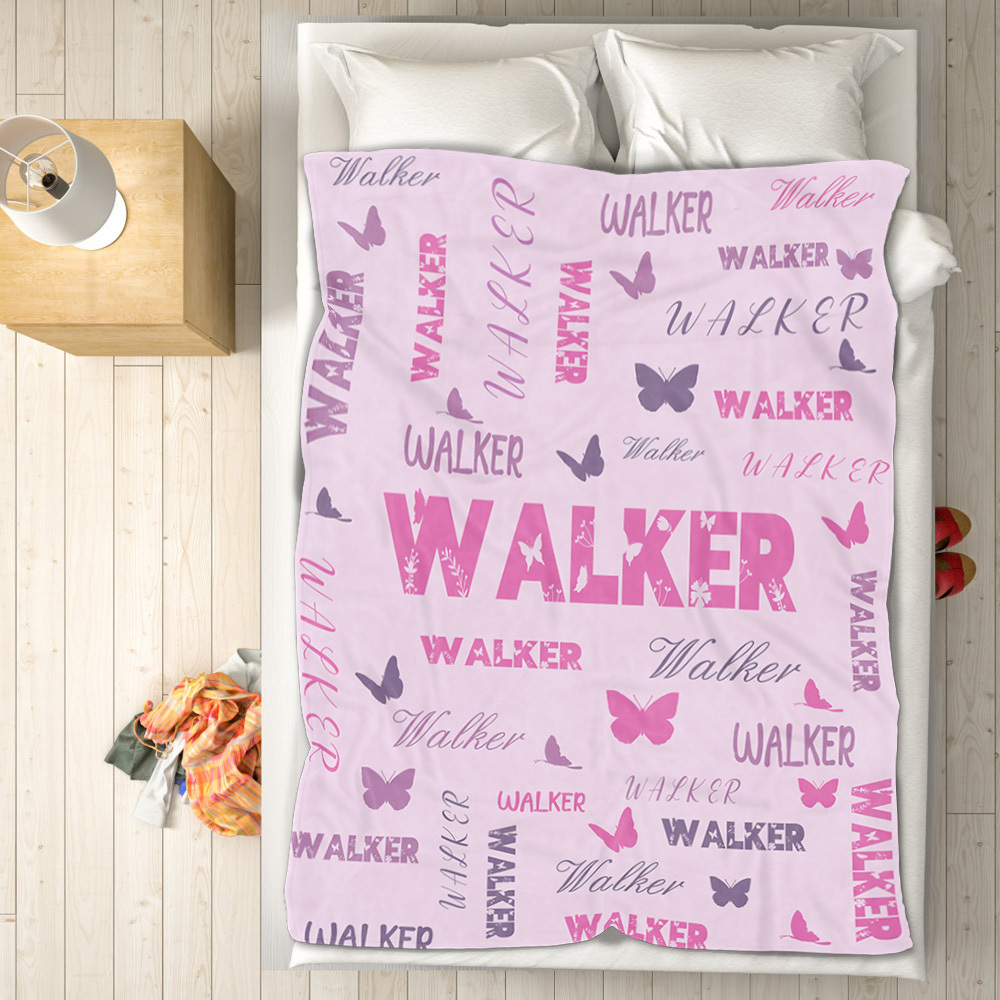 Personalized Custom Name with Heart Blankets Gifts for Lovers - yourphotoblanketuk