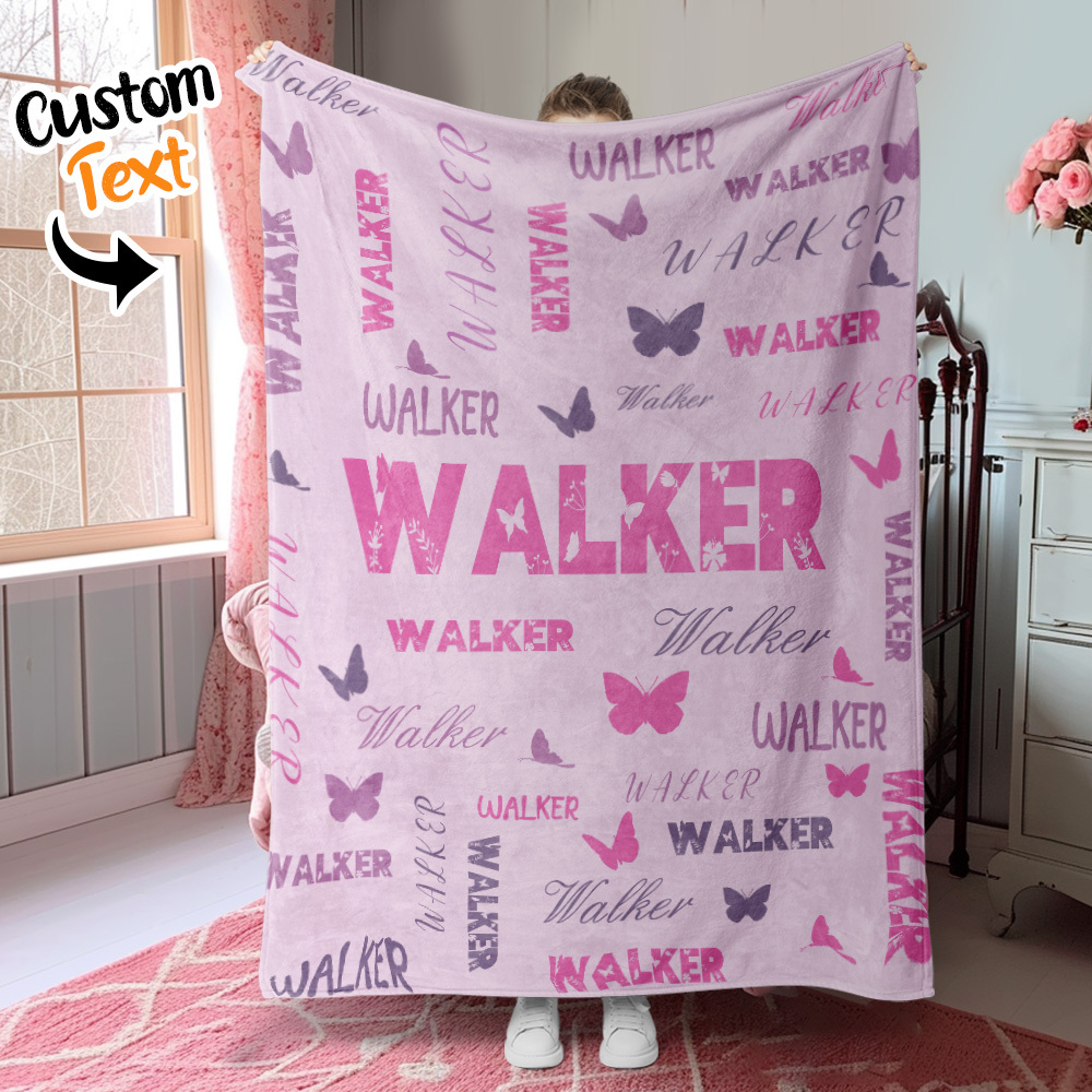 Personalized Custom Name with Heart Blankets Gifts for Lovers - yourphotoblanketuk