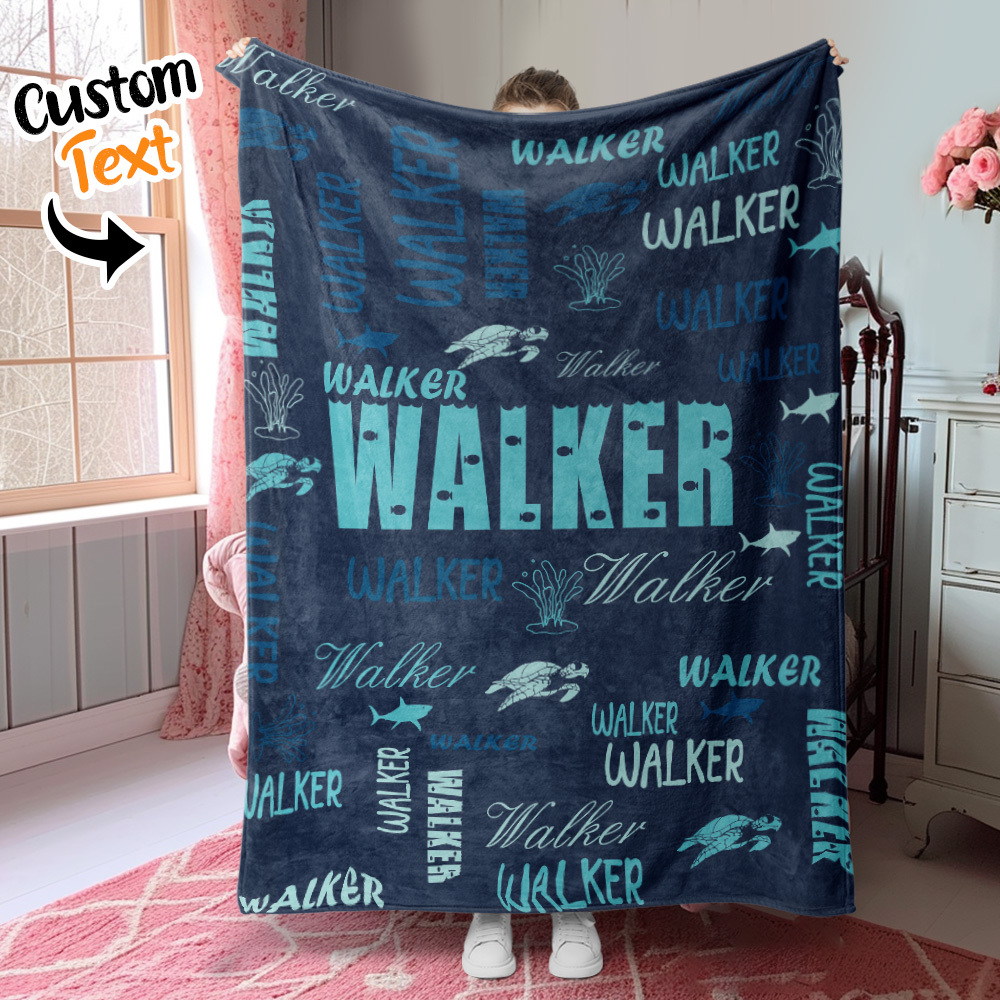 Personalized Custom Name with Heart Blankets Gifts for Lovers - yourphotoblanketuk