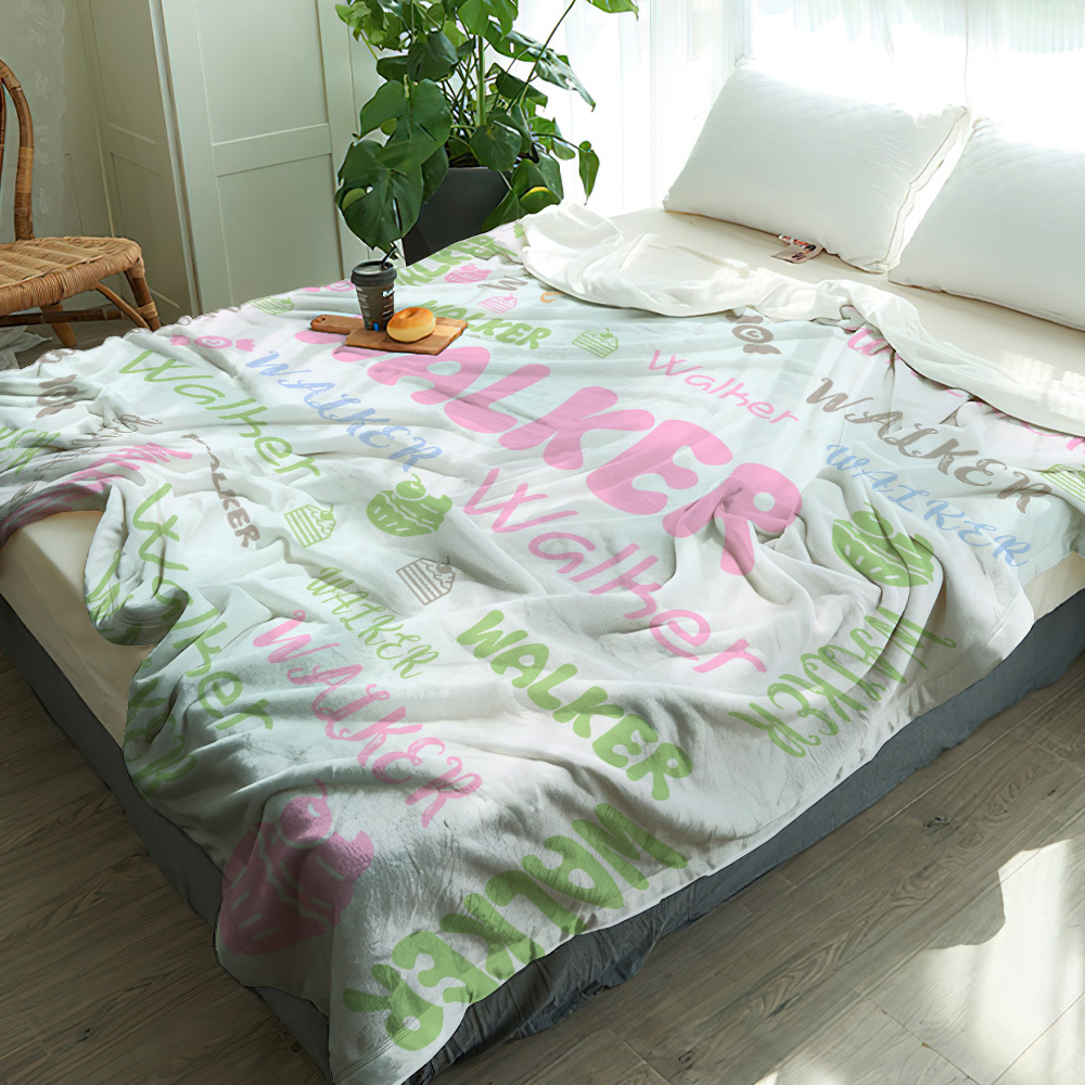 Personalized Custom Name with Heart Blankets Gifts for Lovers - yourphotoblanketuk