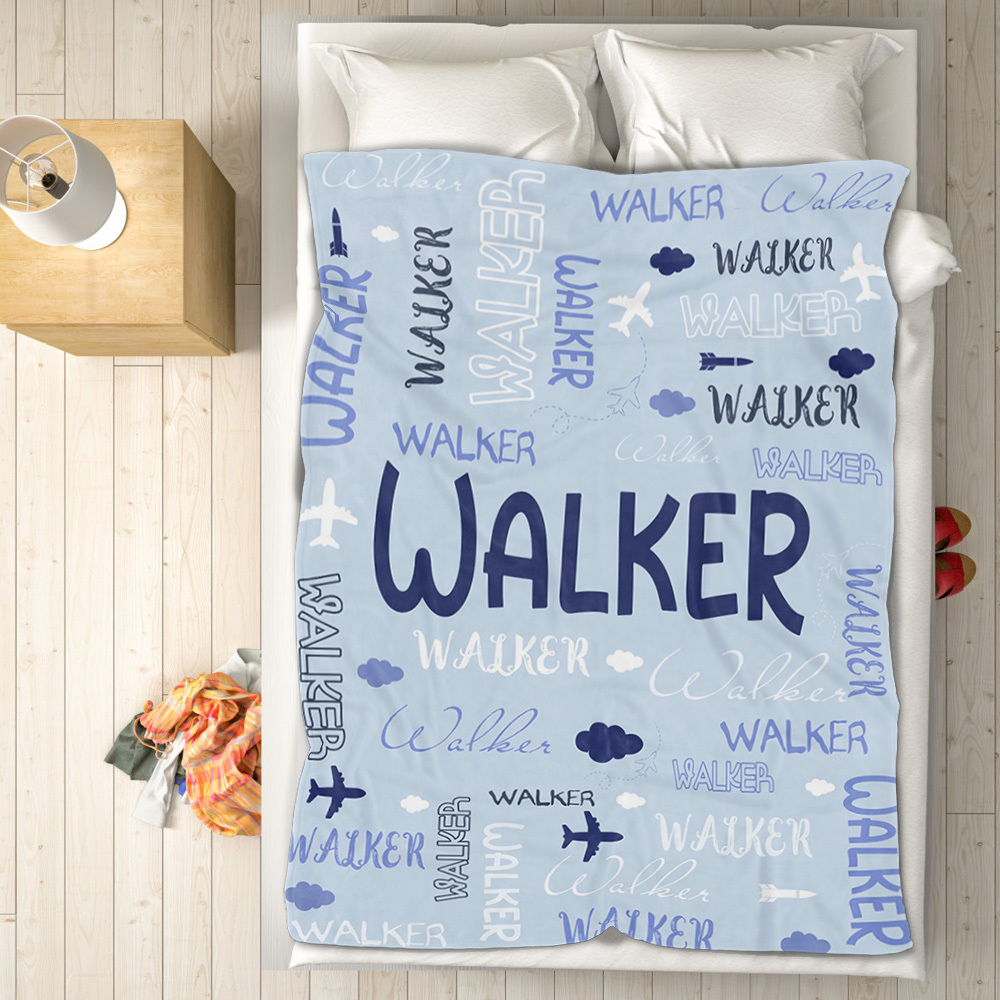 Personalized Custom Name with Heart Blankets Gifts for Lovers - yourphotoblanketuk