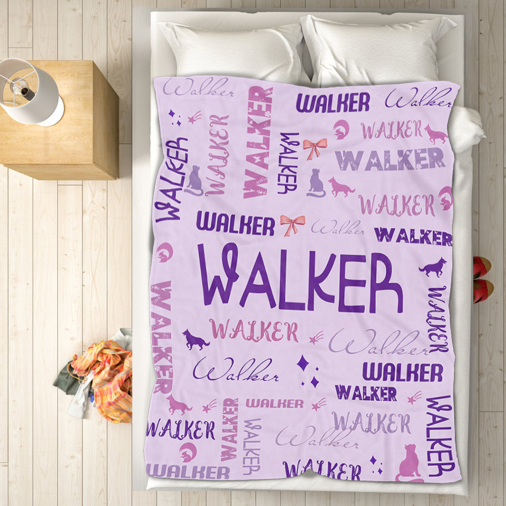 Personalized Custom Name with Heart Blankets Gifts for Lovers - yourphotoblanketuk