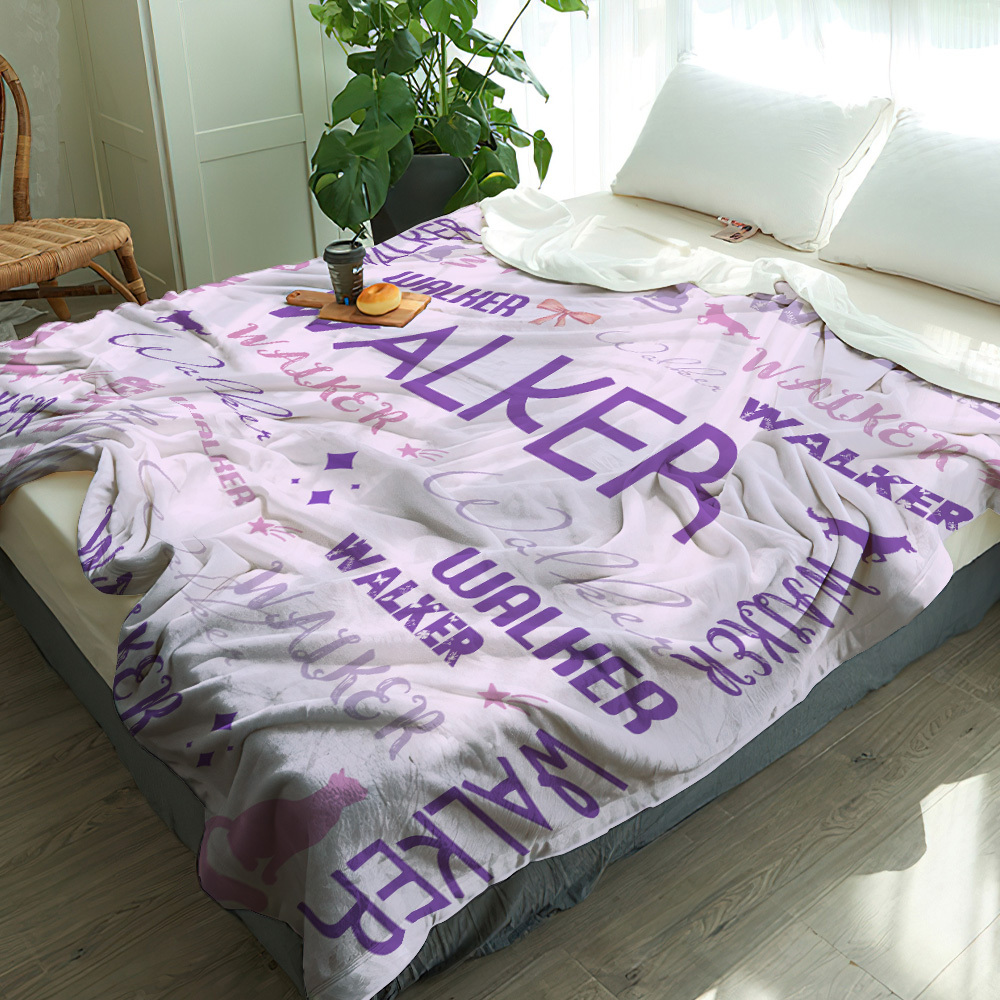 Personalized Custom Name with Heart Blankets Gifts for Lovers - yourphotoblanketuk