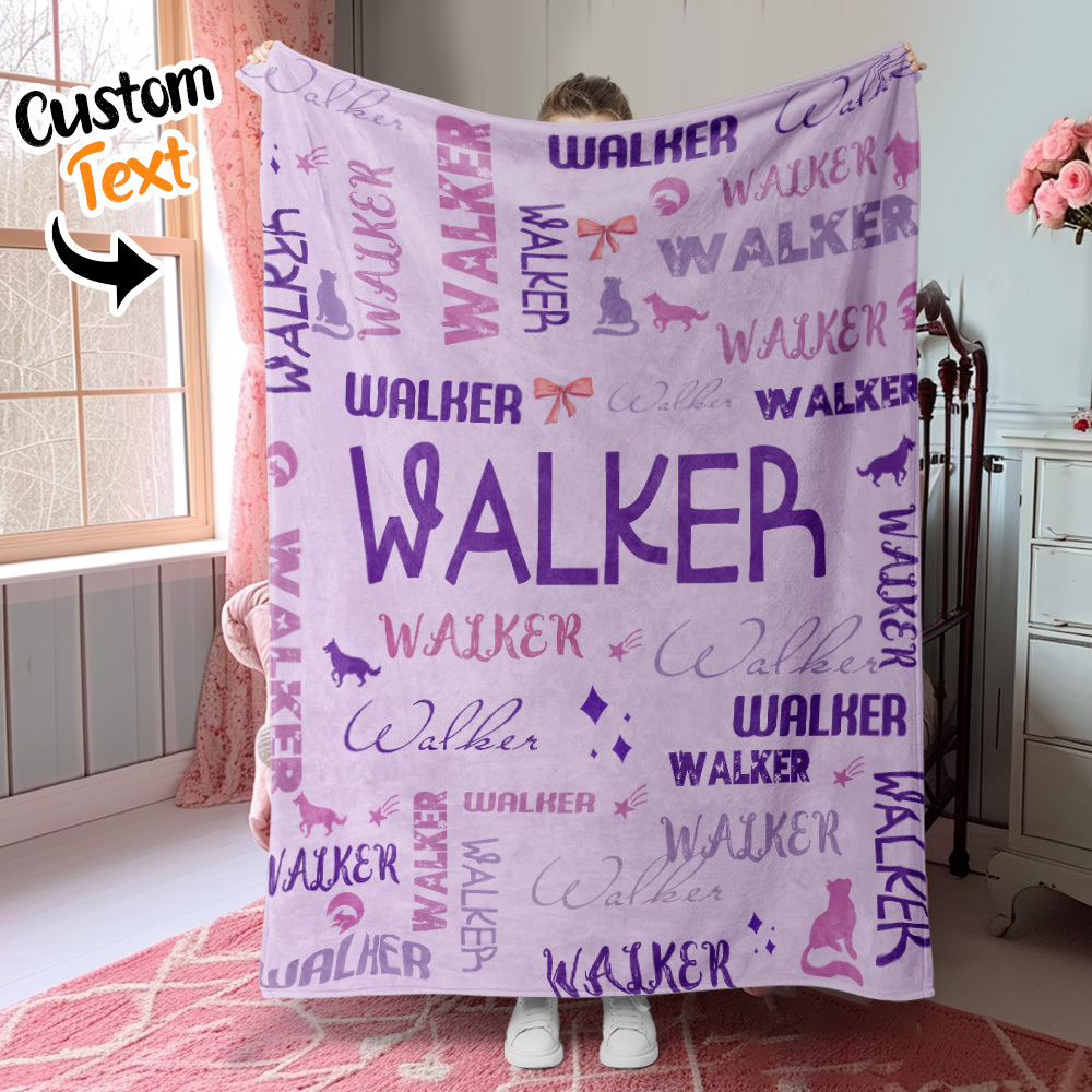 Personalized Custom Name with Heart Blankets Gifts for Lovers - yourphotoblanketuk