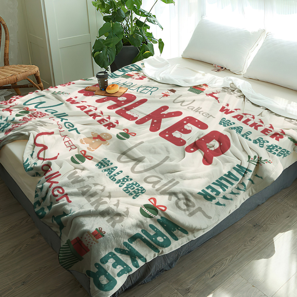 Personalized Custom Name with Heart Blankets Gifts for Lovers - yourphotoblanketuk
