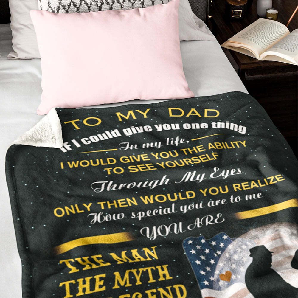 Father's Day Gifts Custom Blanket Blanket to My Dad Personalized Name Blanket - Yourphotoblanket