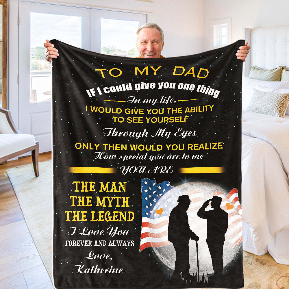 Father's Day Gifts Custom Blanket Blanket to My Dad Personalized Name Blanket - Yourphotoblanket