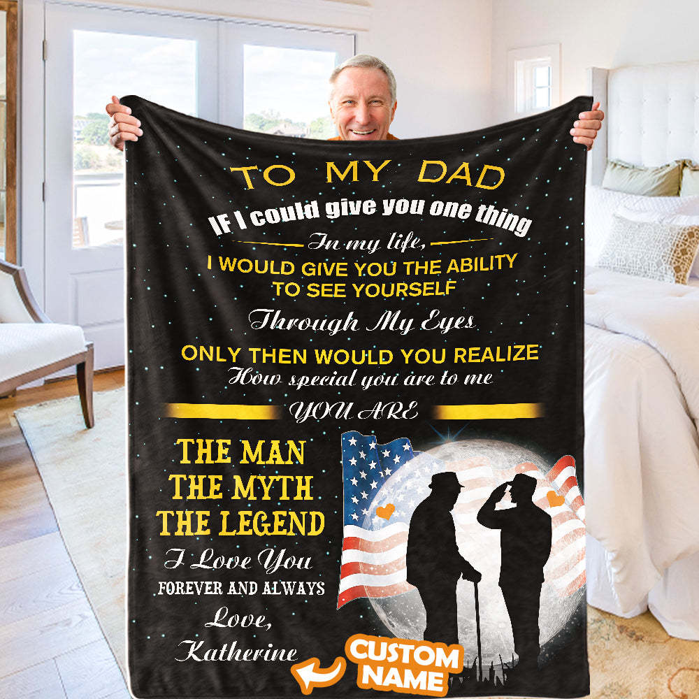 Father's Day Gifts Custom Blanket Blanket to My Dad Personalized Name Blanket - Yourphotoblanket