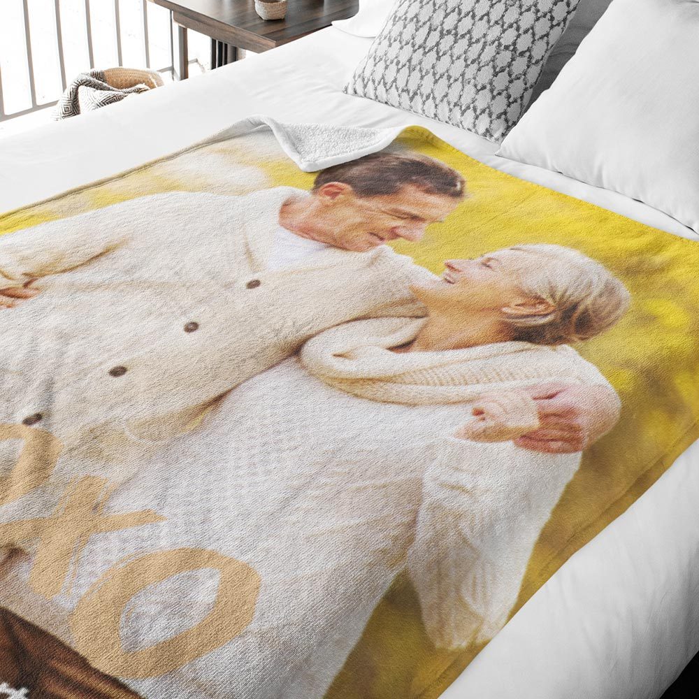 Custom Blankets With Photos And Texts Personalized Seniors Blankets Best Gift For Parents - Yourphotoblanket