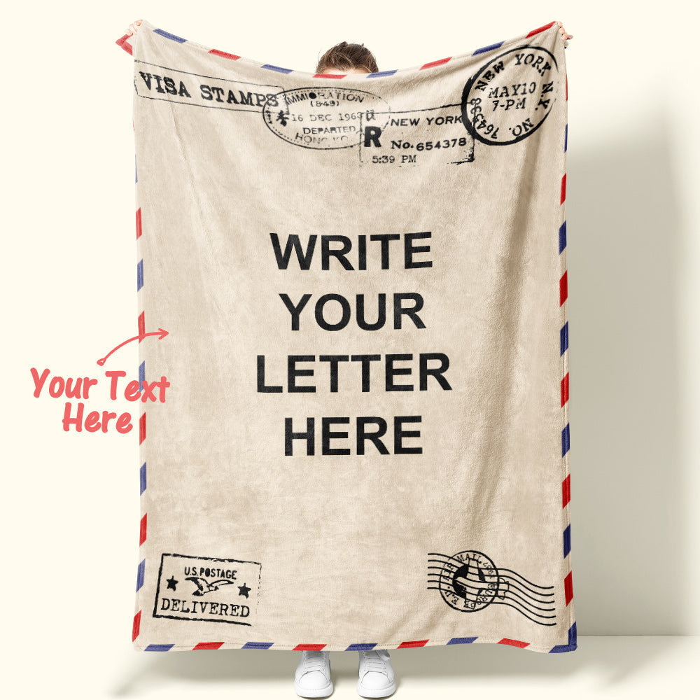 Custom Letter Blanket Personalized Text Blanket Message Blanket Gifts for Family