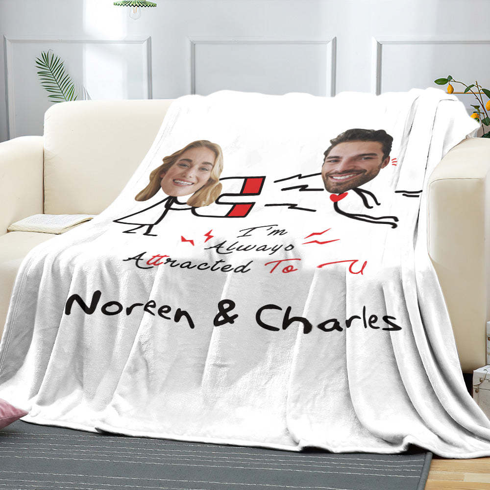 Custom Matchmaker Face Blanket Iron Absorbers Personalized Couple Photo and Text Blanket Valentine's Day Gift - Yourphotoblanket