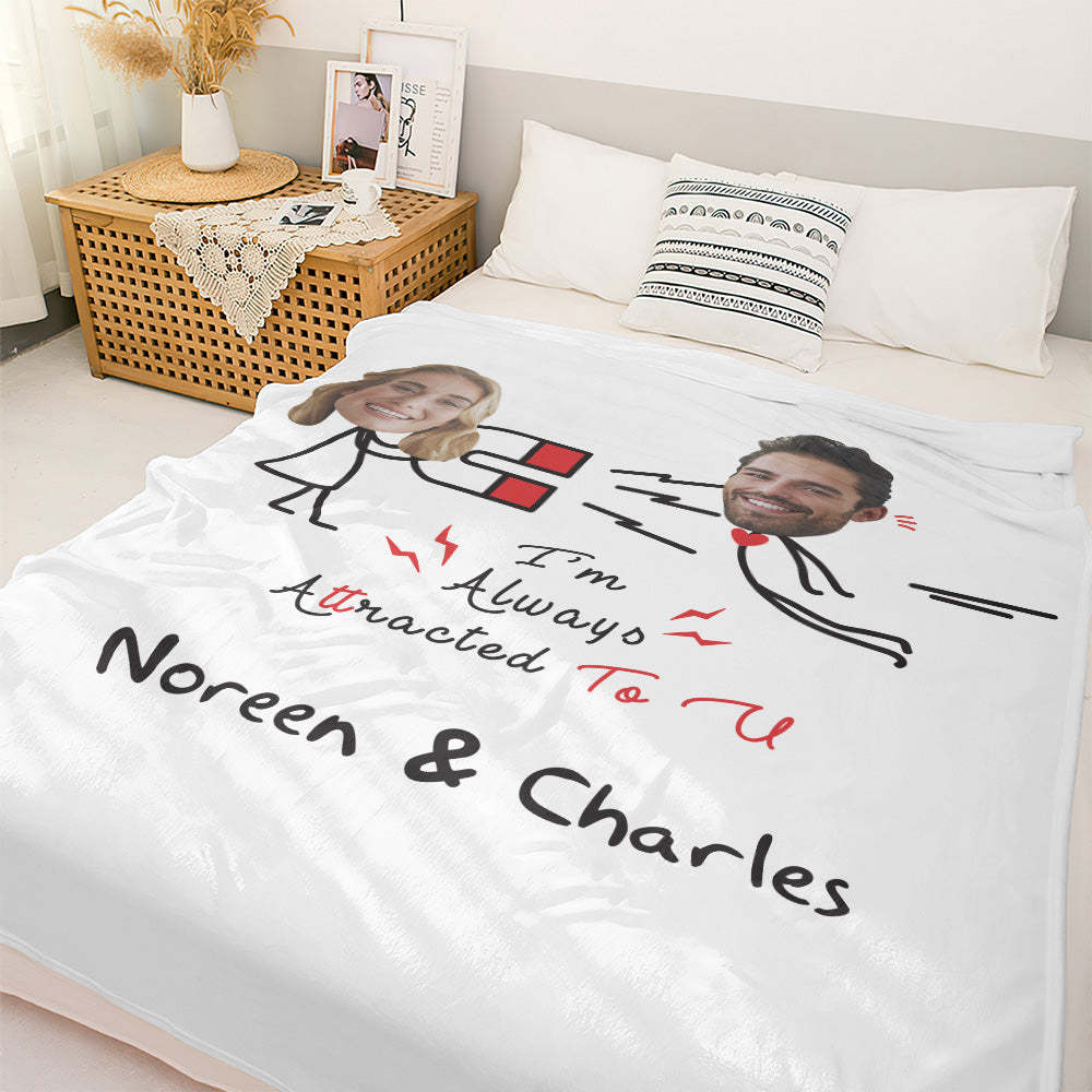 Custom Matchmaker Face Blanket Iron Absorbers Personalized Couple Photo and Text Blanket Valentine's Day Gift - Yourphotoblanket