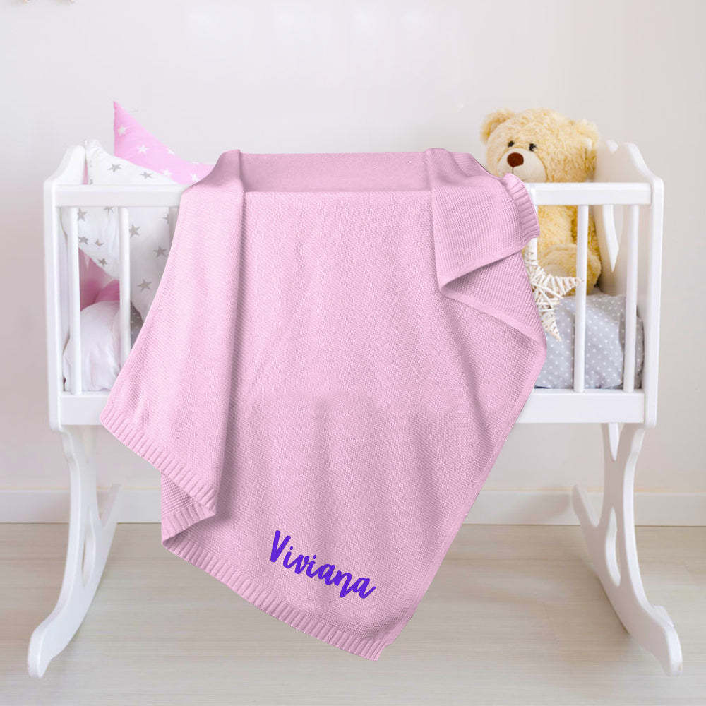 Custom Baby Blanket Embroidered Name Stroller Blanket for Newborn Baby Gift - Yourphotoblanket