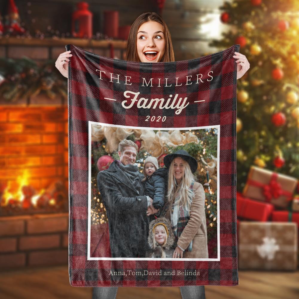 Custom Photo Blanket Family Personalized Name Picture Unique Baby Anniversary Festival Gift