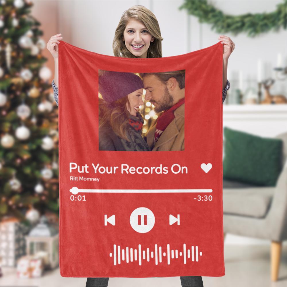 Custom Music Art Gfits Personalized Photo Music Blanket Custom Music Blanket Unique Gift for Her