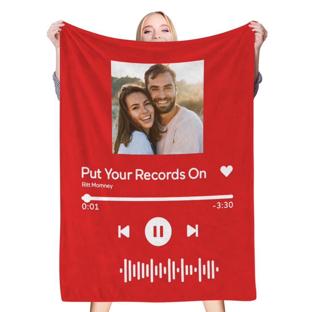 Custom Music Art Gfits Personalized Photo Music Blanket Custom Music Blanket Unique Gift for Her