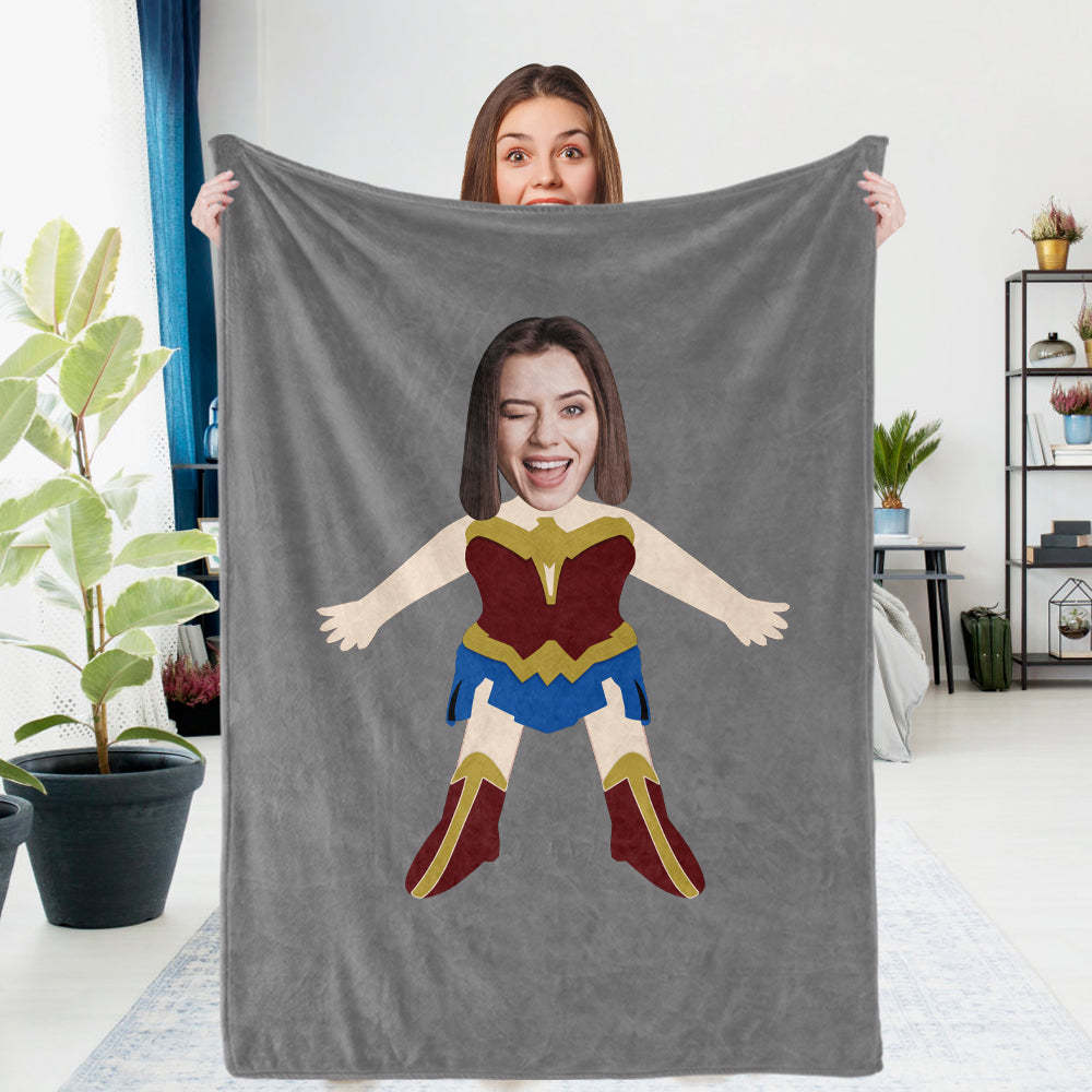 Custom Photo Blanket Unique Wonder Woman Gifts Personalized Photo Gifts Unique Customized Gifts