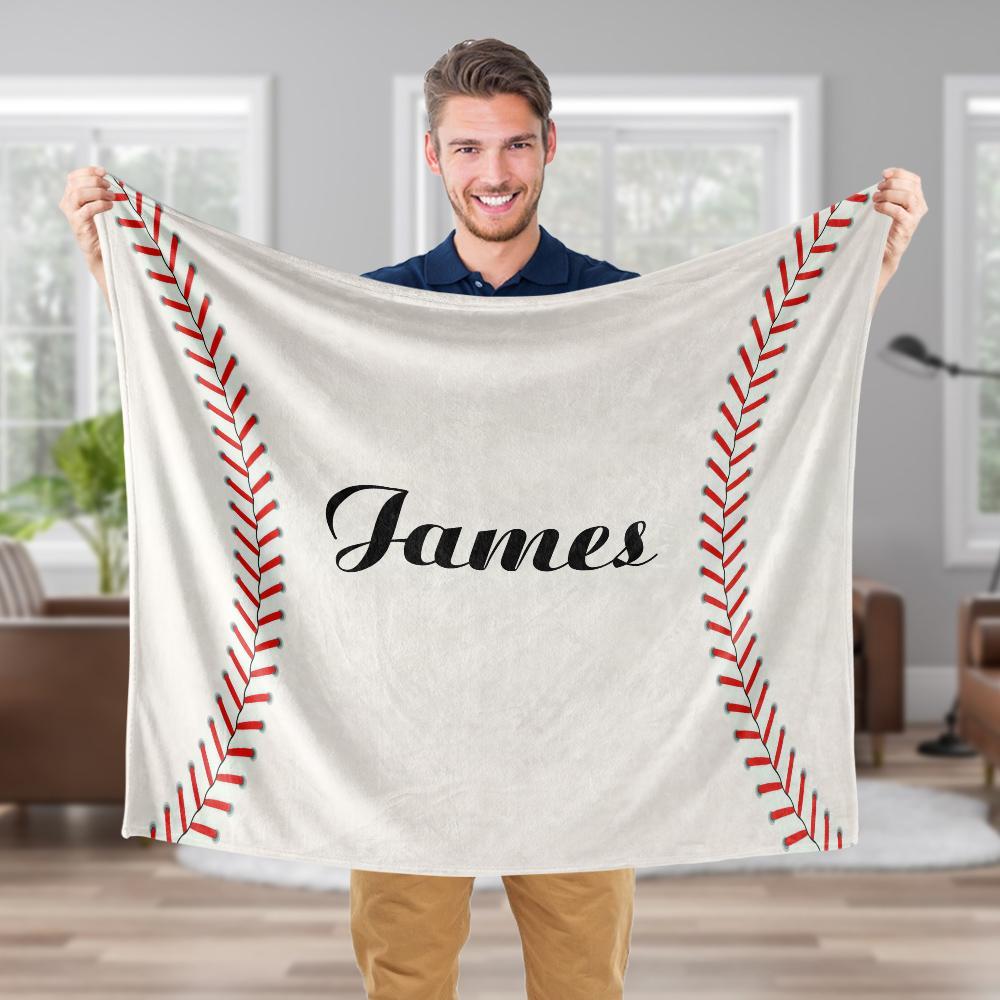 Custom Blanket Personalized Text Baseball Blanket Unique Gifts for Baseball Fans Particular Present for Friends