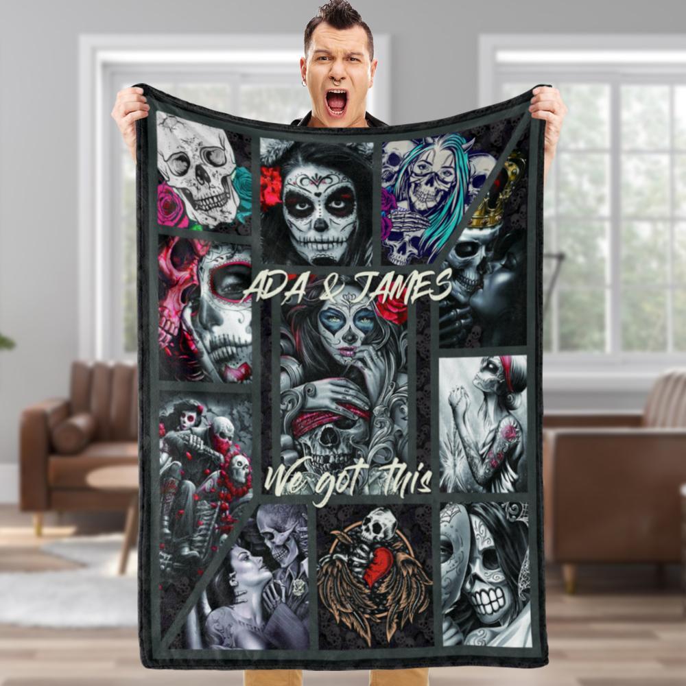 Horror Gifts Custom Fleece Blanket Personalized Text Game Cackground Cloth Blankets Unique Gifts for Friends