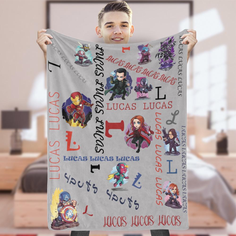 Custom Fleece blanket Personalised Text Blanket Unique Gifts for Your Baby Super Hero Photo Blankets