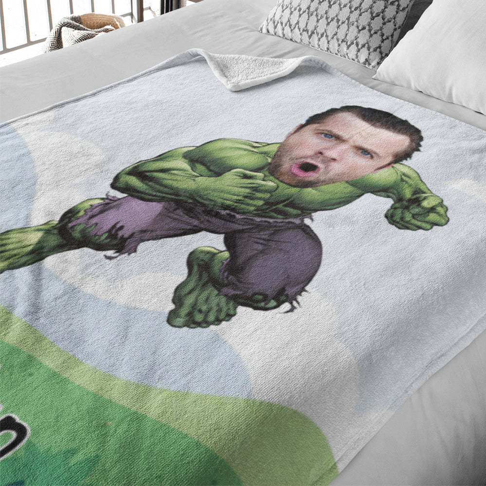 Custom My Face Blanket Personalized Photo and Text Blanket Minime Hulk Blanket A Unique Cool Gift - Yourphotoblanket
