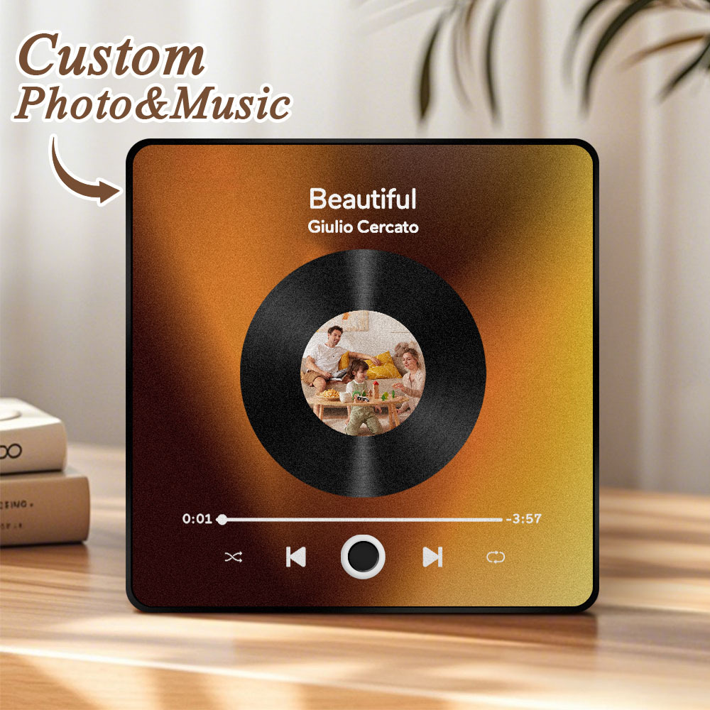 Custom Album Fridge Magnet Personalized Music Fridge Magnet Can Play Songs and Adjust Volume for Couples Gift for Christmas - yourphotoblanketuk