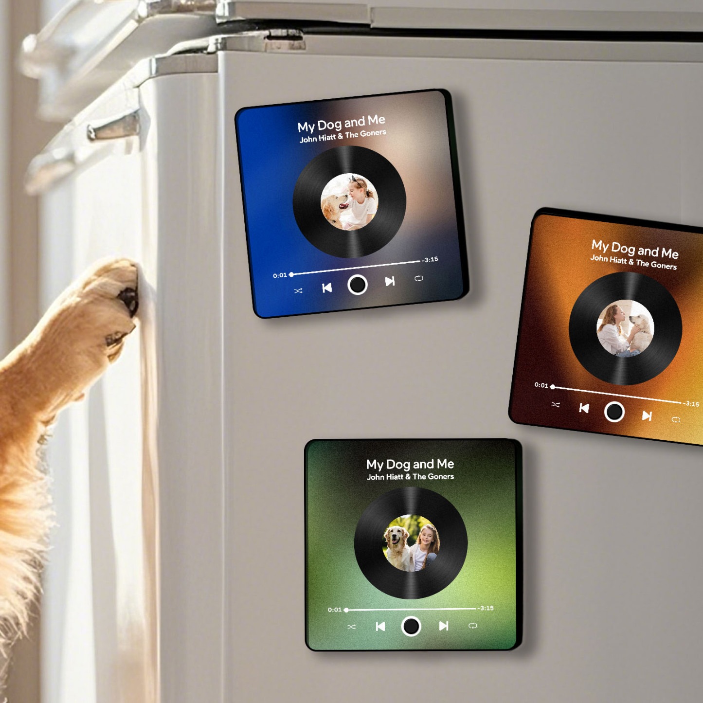 Custom Album Fridge Magnet Personalized Music Fridge Magnet Can Play Songs and Adjust Volume for Couples Gift for Christmas - yourphotoblanketuk