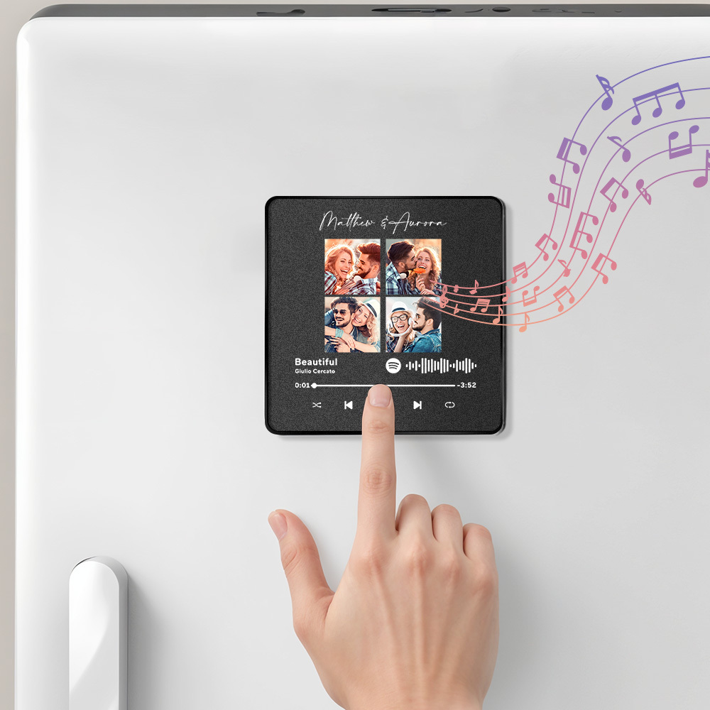 Customized Album Fridge Magnet Personalized Music Fridge Magnet Can Play Songs and Adjust Volume - yourphotoblanketuk
