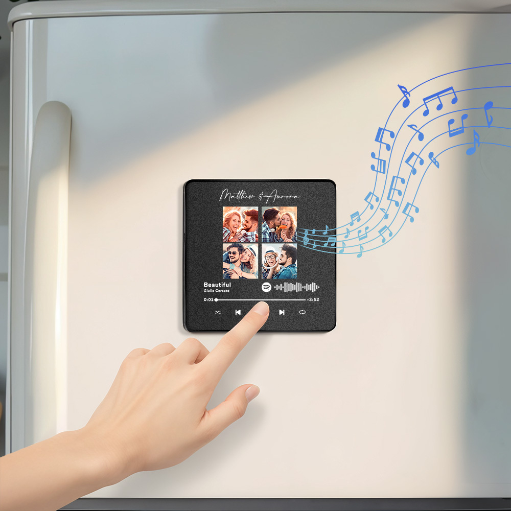 Customized Album Fridge Magnet Personalized Music Fridge Magnet Can Play Songs and Adjust Volume - yourphotoblanketuk