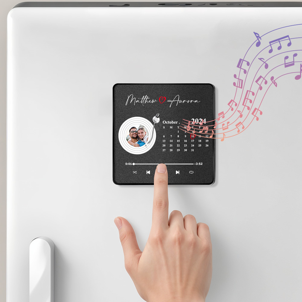 Personalized Music Fridge Magnet with Custom Name Funny Gift for Couples - yourphotoblanketuk